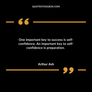 One important key to success is self-confidence. An important key to self-confidence is preparation. 