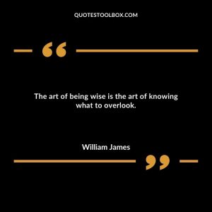 The art of being wise is the art of knowing what to overlook.
