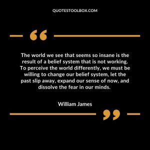 The world we see that seems so insane is the result of a belief system that is not working.