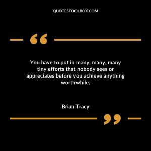 Successful pYou have to put in many, many, many tiny efforts that nobody sees or appreciates before you achieve anything worthwhile. Brian Tracyeople are simply those with successful habits. Brian Tracy