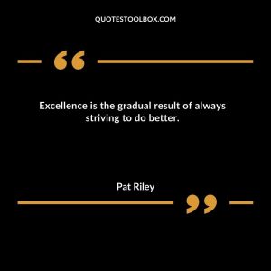 Excellence is the gradual result of always striving to do better