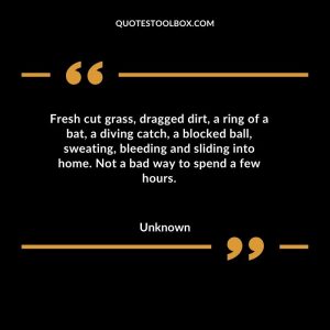 Fresh cut grass, dragged dirt, a ring of a bat, a diving catch, a blocked ball, sweating, bleeding and sliding into home. Not a bad way to spend a few hours