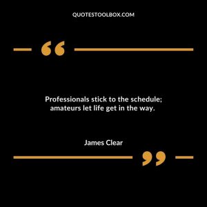 Professionals stick to the schedule; amateurs let life get in the way.