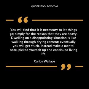 You will find that it is necessary to let things go; simply for the reason that they are heavy. Dwelling on a disappointing situation is like walking through drying cement; eventually you will get stuck. Instead make a mental note, picked yourself up and continued living life