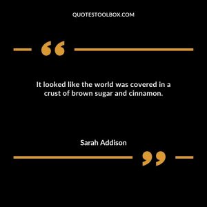It looked like the world was covered in a crust of brown sugar and cinnamon