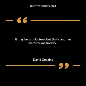 It may be satisfactory, but that’s another word for mediocrity.