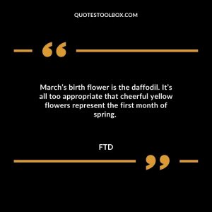 March’s birth flower is the daffodil. It’s all too appropriate that cheerful yellow flowers represent the first month of spring.