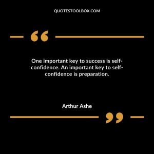 One important key to success is self-confidence. An important key to self-confidence is preparation.