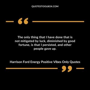 The only thing that I have done that is not mitigated by luck, diminished by good fortune, is that I persisted, and other people gave up.