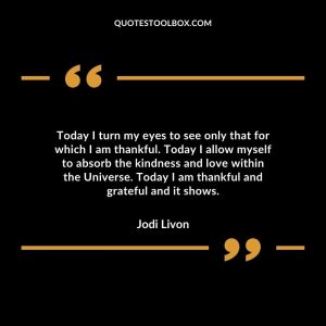 Today I turn my eyes to see only that for which I am thankful. Today I allow myself to absorb the kindness and love within the Universe. Today I am thankful and grateful and it shows.