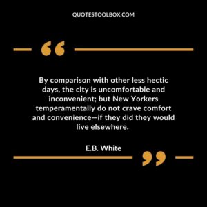 By comparison with other less hectic days, the city is uncomfortable and inconvenient; but New Yorkers temperamentally do not crave comfort and convenience—if they did they would live elsewhere.