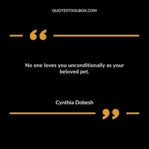 No one loves you unconditionally as your beloved pet.