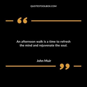 An afternoon walk is a time to refresh the mind and rejuvenate the soul.