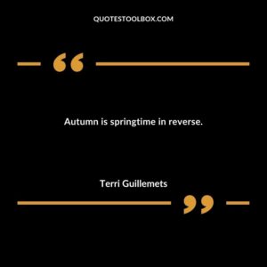 Autumn is springtime in reverse