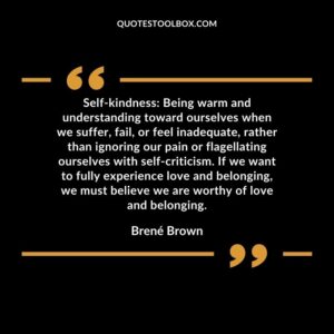 Self kindness Being warm and understanding toward ourselves when we suffer, fail, or feel inadequate, rather than ignoring our pain or flagellating ourselves with self criticism