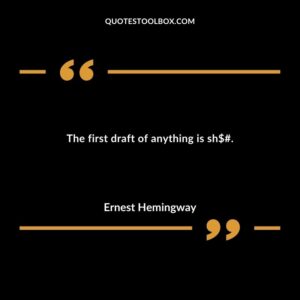The first draft of anything is sh