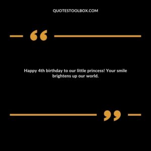 Happy 4th birthday to our little princess! Your smile brightens up our world.