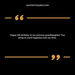 Happy 4th birthday to our precious granddaughter! You bring so much happiness into our lives.