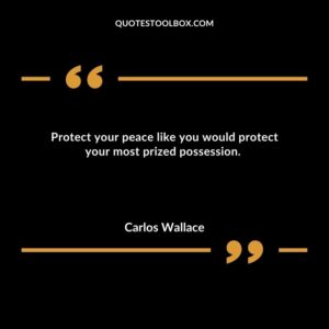 Protect your peace like you would protect your most prized possession.