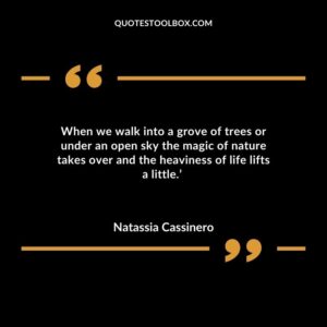 When we walk into a grove of trees or under an open sky the magic of nature takes over and the heaviness of life lifts a little.