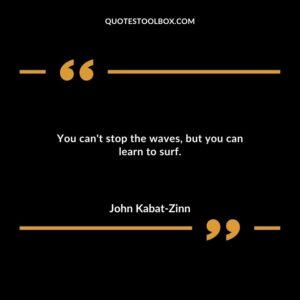 You cant stop the waves but you can learn to surf.