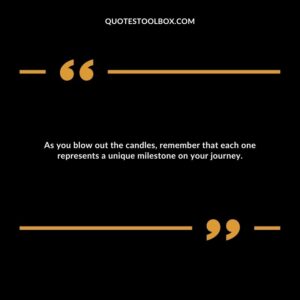 As you blow out the candles, remember that each one represents a unique milestone on your journey.