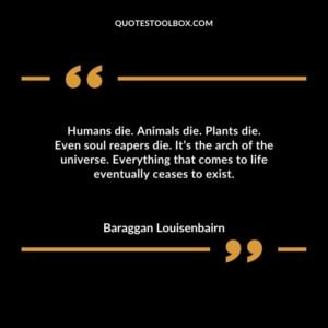 Humans die. Animals die. Plants die. Even soul reapers die. Its the arch of the universe. Everything that comes to life eventually ceases to exist.