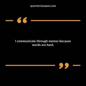 I communicate through memes because words are hard.