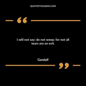 I will not say: do not weep for not all tears are an evil.