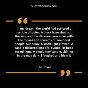 In my dream, the world had suffered a terrible disaster. A black haze shut out the sun, and the darkness was alive with the moans and screams of wounded people. Suddenly, a small