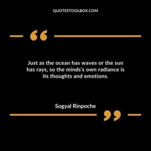 Just as the ocean has waves or the sun has rays, so the minds’s own radiance is its thoughts and emotions.