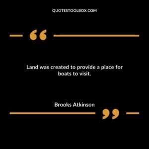 Land was created to provide a place for boats to visit.