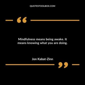 Mindfulness means being awake. It means knowing what you are doing.