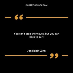 You cant stop the waves but you can learn to surf.
