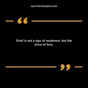 Grief is not a sign of weakness but the price of love.
