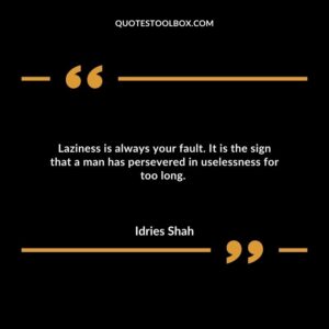 Laziness is always your fault. It is the sign that a man has persevered in uselessness for too long.