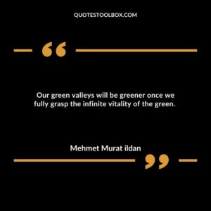 Our green valleys will be greener once we fully grasp the infinite vitality of the green.