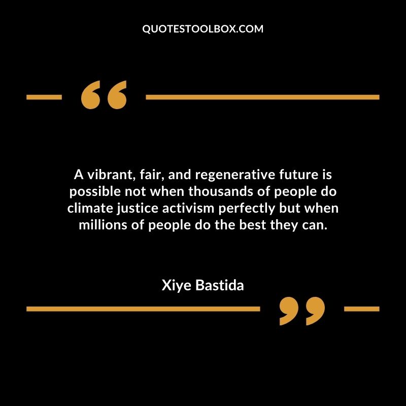A vibrant, fair, and regenerative future is possible not when thousands of people do climate justice activism perfectly but when millions of people do the best they can.