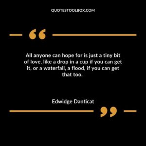 All anyone can hope for is just a tiny bit of love like a drop in a cup if you can get it or a waterfall a flood if you can get that too.
