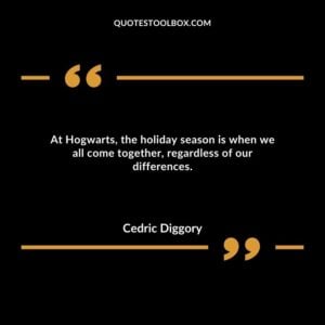 At Hogwarts, the holiday season is when we all come together, regardless of our differences.