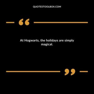 At Hogwarts, the holidays are simply magical.