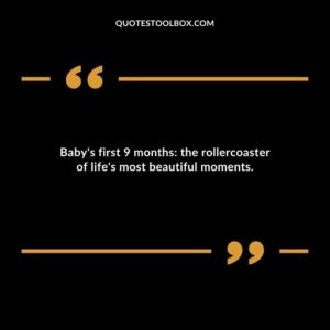 Babys first 9 months the rollercoaster of lifes most beautiful moments.