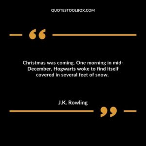 Christmas was coming. One morning in mid December, Hogwarts woke to find itself covered in several feet of snow.