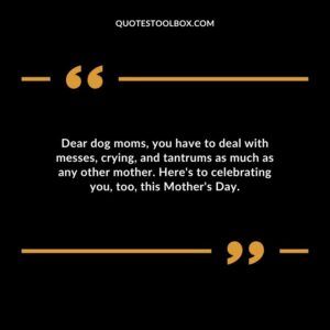 Dear dog moms you have to deal with messes crying and tantrums as much as any other mother. Heres to celebrating you too this Mothers Day.