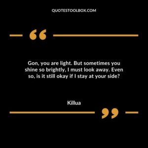 Gon, you are light. But sometimes you shine so brightly, I must look away. Even so, is it still okay if I stay at your side