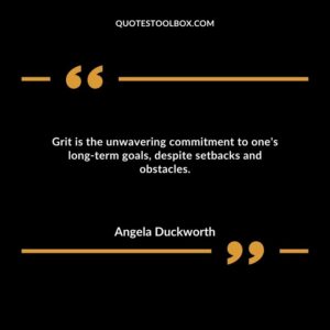 Grit is the unwavering commitment to one's long term goals, despite setbacks and obstacles.