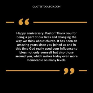 Happy anniversary, Pastor! Thank you for being a part of our lives and changing the way we think about church.