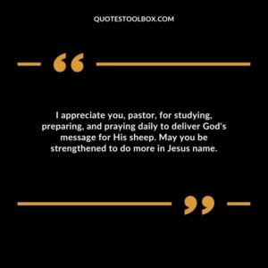 I appreciate you, pastor, for studying, preparing, and praying daily to deliver God's message for His sheep. May you be strengthened to do more in Jesus name.