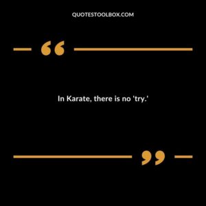 In Karate, there is no 'try.'