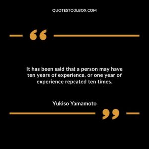 It has been said that a person may have ten years of experience or one year of experience repeated ten times.
